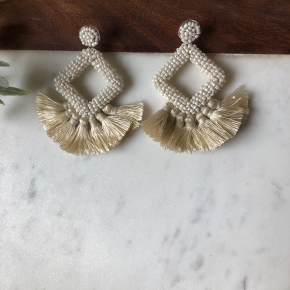 NWOT!! The Isabella - Fringe Beaded Drop Earrings - Picture 3 of 4